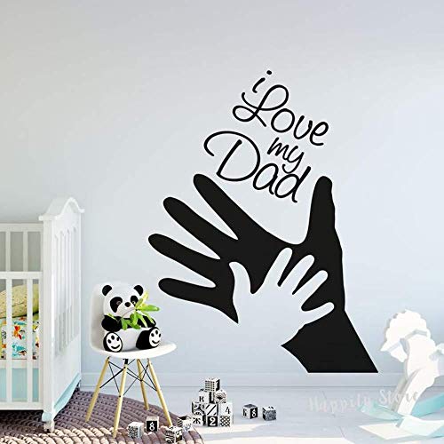 Zykang I Love My Dad Vinilo Adhesivos de pared Vinilo removible Apliques Murales Habitación infantil S Dormitorio Decoración Papel pintado Adhesivos-57X74Cm_22 Negro