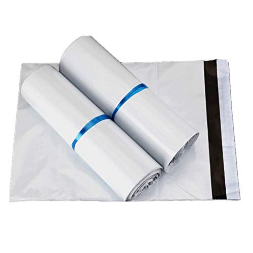 100 Bolsas plástico para envíos Bolsas para Envíos Sobres de Postales Plástico de Genérico Envío por correo Autoadhesivas Embalaje Sobres para Postales Blanco (25 * 35CM)