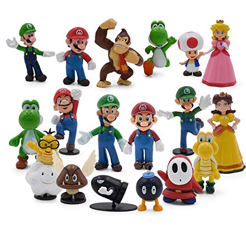 18/Pcs Action Figures Mario Super Figures Donkey Kong Toad and Princess Best Present For Kids Figures De Action para Ninos