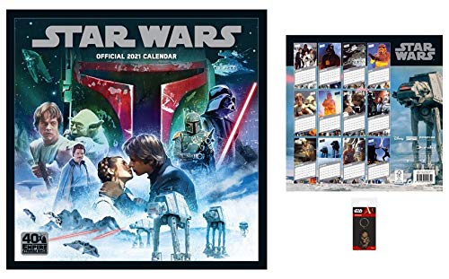 1art1 Star Wars, Classic Calendario Oficial 2021 (30x30 cm) con 1x Llavero (6x4 cm)