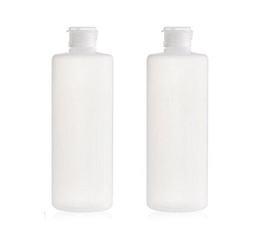 2PCS Recarga Vacía de Plástico Transparente Tubo Suave Apriete Tarros de Botellas con Tapa Giratoria Cosméticos Envases de Maquillaje para Loción Toner Gel de Ducha Champú (400ml/14oz)