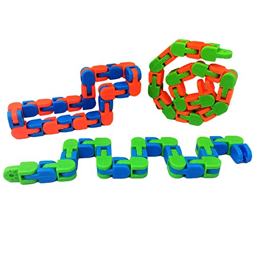 2PCS Wacky Tracks, Links Wacky Tracks Snap And Click Fidget Toys, Chain Track Alivio Del Estrés Juguete Sensorial Snap, Snake Puzzles Fidget Finger Sensory Toys