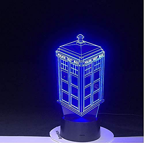3D Led Night Light 7 colores Cambio de lámpara Doctor Who Police Box Lámpara Acrílico USB Lámpara de mesa Luces Multicolor Bulbing Light Kid Drop Gift