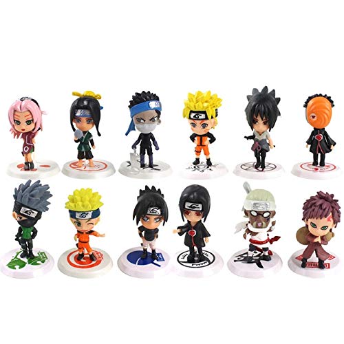 6-8cm 6pcs / Set Anime Naruto Figura Llaveros de Juguete Sasuke Kakashi Sakura Gaara Itachi Obito Madara Killer Bee Modelo Muñeca Regalos, 12pcs Bolso de OPP