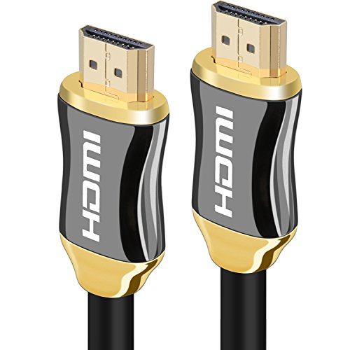 A-tech Cable de alta velocidad hdmi 8m Soporte de cable de audio Ethernet, 3D, 4K, funcin de retorno de audio (ARC) CL3 y con conector chapado en oro de 24k - Full Hd [Latest Version] -hdmi 2.0