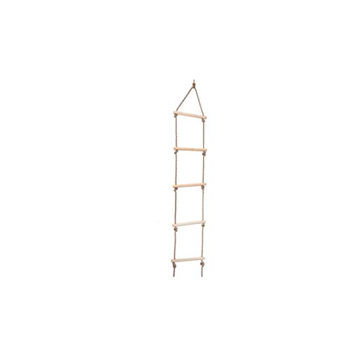 AAGOOD Parque Infantil Cuerda Que Sube Escala de Madera de árbol Escalera Juguete 5 Etapa de Madera de Escalada Escalera de Cuerda para los Accesorios Swing Kids Aventura Juegos de Madera de Colores