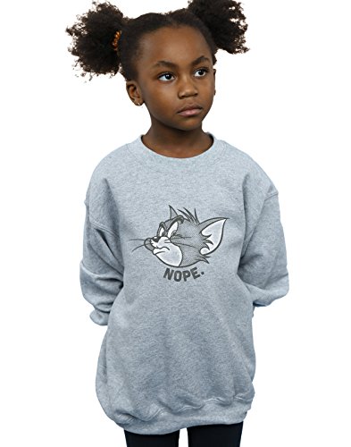 Absolute Cult Tom and Jerry Niñas Nope Face Camisa De Entrenamiento Deporte Gris 7-8 Years