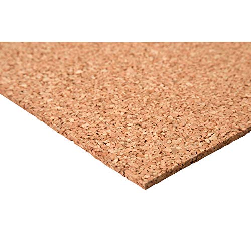 acerto 40331 Tablero de corcho de alta calidad 60 x 100 cm 6 mm * Elástico * Libre de sustancias nocivas * Antiestático | Adecuado como tablero de anuncios subsuelo artesanal para la confección