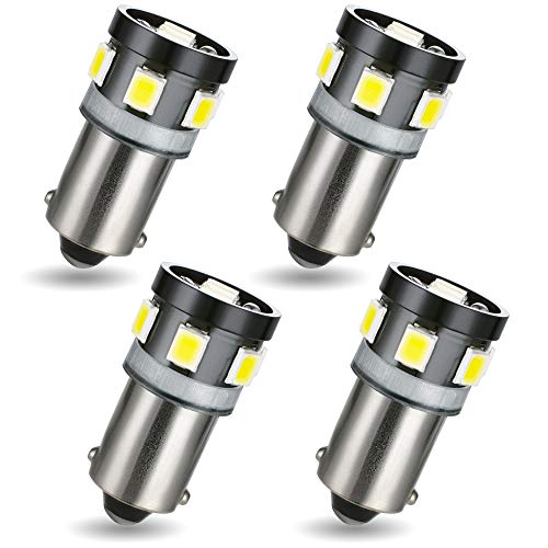 AGLINT Ba9s Bombillas LED 9SMD Super Brillante H21W BA9 T4W Cuña de Repuesto Para Interior de Coche Cúpula Mapa Puerta de Maletero Luces de Matrícula Blanco 4PCS