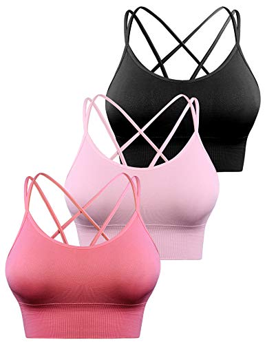 Aibrou Sujetador Deportivo Mujer Push Up (1/2/3pack) con Almohadillas Extraíbles,Bra Deporte sin Costuras para Yoga/Fitness/Run/Ejercicio/USA de Diaria