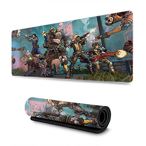 Alfombrilla de ratón para PC Gruesa Grande para Borderlands 3 Alfombrilla de Teclado Impermeable con Bordes cosidos Anti-Fray