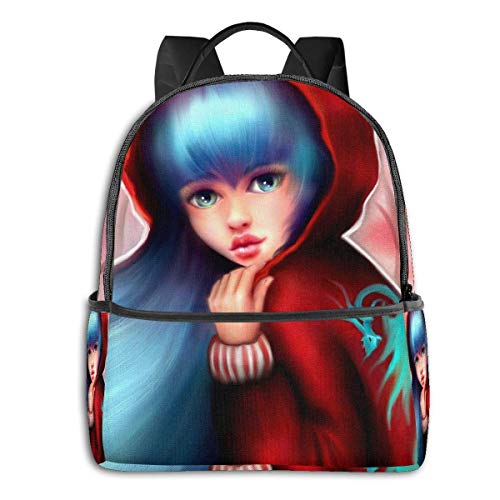 AOOEDM Caperucita Roja-Skater Girl In Forest Mochila Escolar para Estudiantes Ciclismo Escolar Ocio Viajes Camping Mochila al Aire Libre