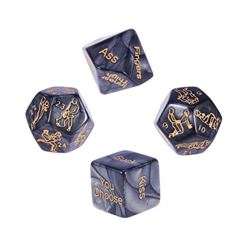 Artibetter 4 Piezas Divertidas Románticas Juegos de Rol Dados para Adultos Juegos Dados Amor Dados Regalo de Novedad de Juguete para Suministros de Fiesta de Despedida de Soltera de Luna de