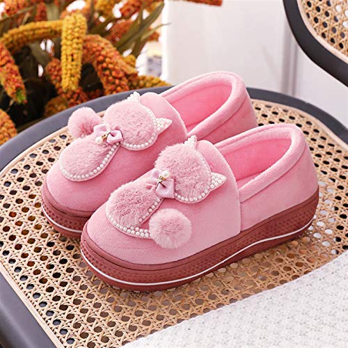 ASDFGT-778 Zapatillas for Mujer casero Damas Invierno Caliente Peluche Zapatos Mujer Linda Gato Interior Hembra Dormitorio Zapatillas Zapatillas cómodas 5777 Pink, Shoe Size : 7.5