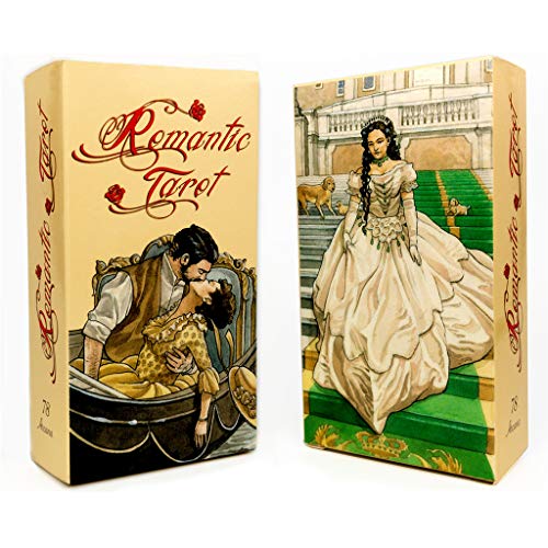 ATATMOUNT Tarot romántico 78 Cartas Baraja Inglés Tarot Orientación Destino Adivinación Oráculo Familia Fiesta Juego de Mesa Naipe