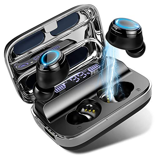 Auriculares Bluetooth 5.0 Inalámbricos Deportivos Auriculares In-Ear IP7 Impermeable Sonido Estéreo 6D, Autonomía Auto-On/Off Emparejamiento Sonido, Compatible con Dispositivos Que admiten Bluetooth