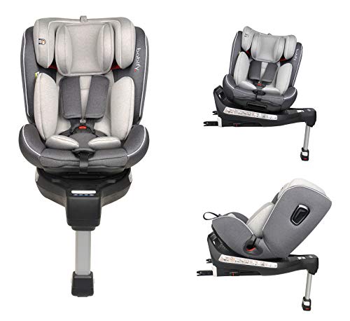 Babify Nova Silla de Coche con dispositivo Inteligente Giratoria 360º – Grupos 0/1/2/3 - Reclinable - Contramarcha hasta grupo 1 - Luces LED - Avisos inteligentes de instalación.