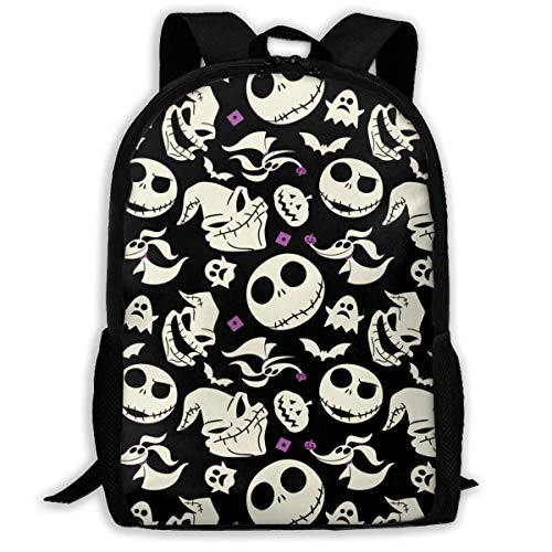 Backpack,Mochila De Negocios Colorida para Jóvenes Adolescentes,Mochila Ligera Impermeable,Feliz Halloween Jack Skellington Oogie Boogie Zero Ghost-Dog Mochilas con Diseño De Perro para Estudiantes