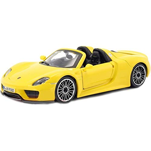 Bauer 18-21076Y Porsche 918 Coche modelo Spider en escala 1:24, amarillo