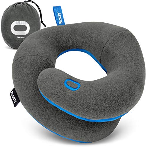 BCOZZY Almohada de Viaje con Soporte para el Mentón para Niños – Evita que la Cabeza de los Niños se Balancee en los Viajes en Coche – Soporta la Cabeza, el Cuello y el Mentón. Tamaño para Niños, Gris