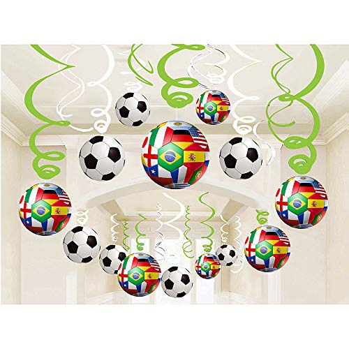 Bdecoll 30Pcs Decoración de Fútbol-Artículos decorativos para colgar estilo fútbol