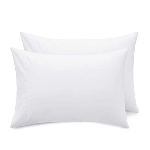 Bedsure Funda Almohada 50x75 cm de Microfibra - Juego de 2 Fundas Almohadas 75x50 Transpirable Suave Antiarrugas, Blanco, sin Cremallera, 2 Unidades