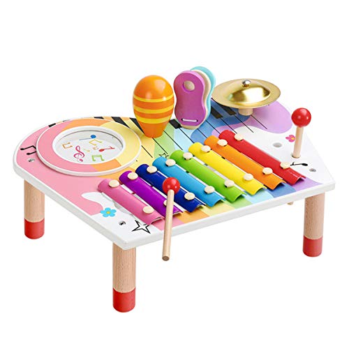 BeebeeRun Conjunto de Instrumentos Musicales para Bebés, Xilófono para Niños, Set de Regalo de Cumpleaños para Niños Niñas (10 PCS)