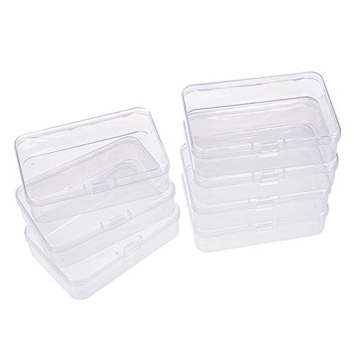 BENECREAT 12 Pack Caja de Almacenamiento de Cuentas de plastico con Tapas abatibles para articulos, Pastillas, Hierbas, Cuentas pequenas,Joyas - (9.4cmx6.4cmx2.6cm)