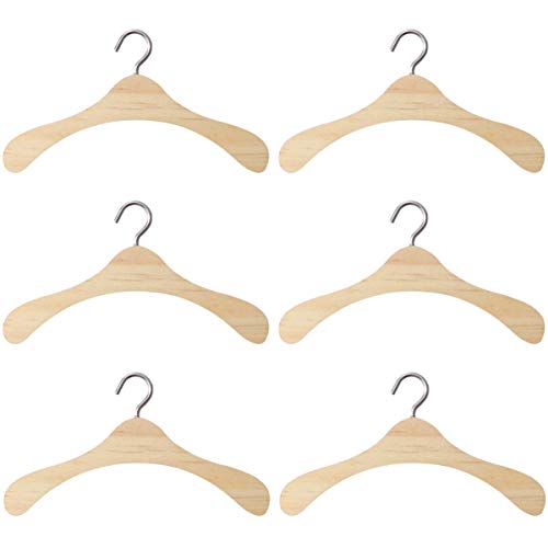 Bestonzon - 10 unidades de 12 cm de madera para colgar ropa, antideslizantes, ganchos de secado, para muñecas, camisas, vestidos