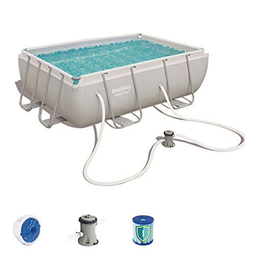 Bestway 56629 - Piscina Desmontable Tubular Power Steel 282x196x84 cm Depuradora de cartucho de 1.249 litros/hora