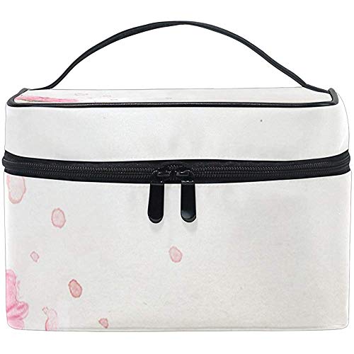 Bolsa de cosméticos Kit de artículos de tocador de Maquillaje Estuche con Cremallera de Calidad Estilo de antigüedad Chino portátil Bolsa de Maquillaje de Flores Rosadas