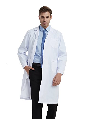 BSTT Hombre Bata de Laboratorio Blanco Uniformes de Trabajo Nueva Mejora Delgado M