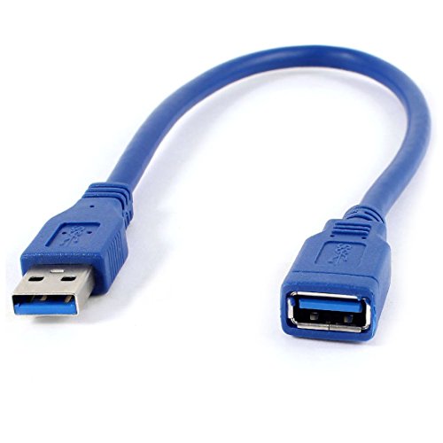 Cable - SODIAL(R)azul USB 3.0 hembra a macho M / M Tipo A enchufe Cable de extnsion de conector 30cm