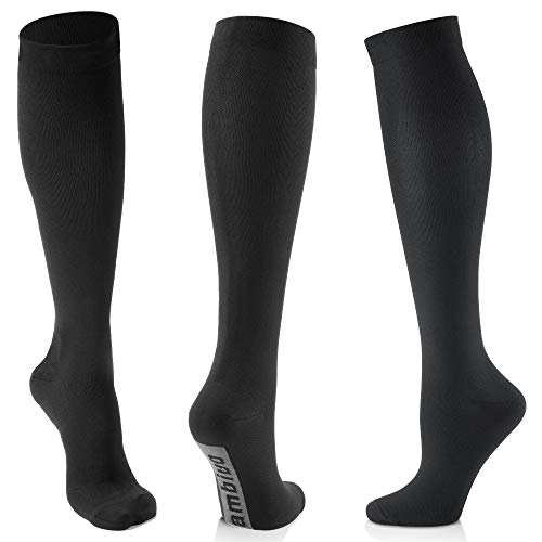 CAMBIVO 3 Pares Medias de Compresion Mujer y Hombre, Calcetines Compresivos Enfermera, Calcetines de Compresión para Running, Deporte, Ciclismo, Futbol, Volar