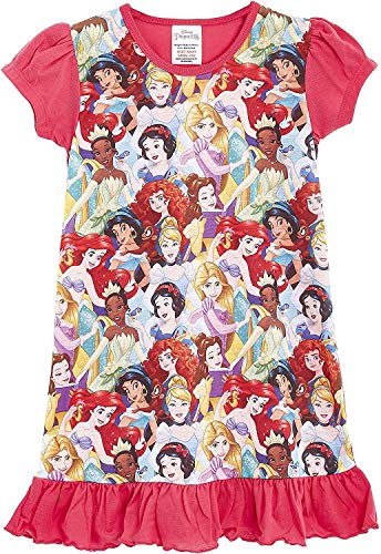 Camisetas de princesa Disney con el Rey León, Aladino, Cenicienta, La Patrulla Canina, La Sirenita. Producto oficial para niños, camisón para princesas Rosa Princesa 7-8 Años