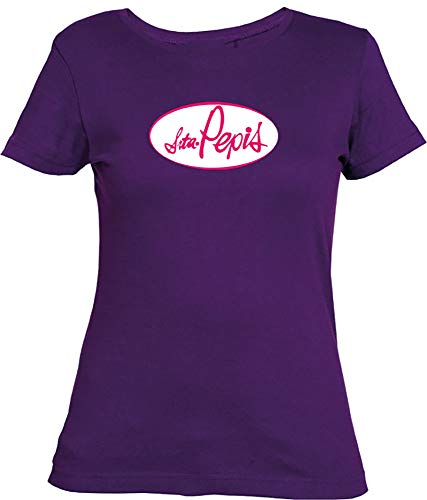 Camisetas EGB Camiseta Chica Srta. Pepis ochenteras 80´s Retro (M, Morado)