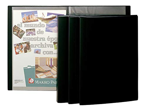 Carpeta de Fundas Tapa Dura A5 20 Fundas Flexibles Soldadas 45 Micras Negro