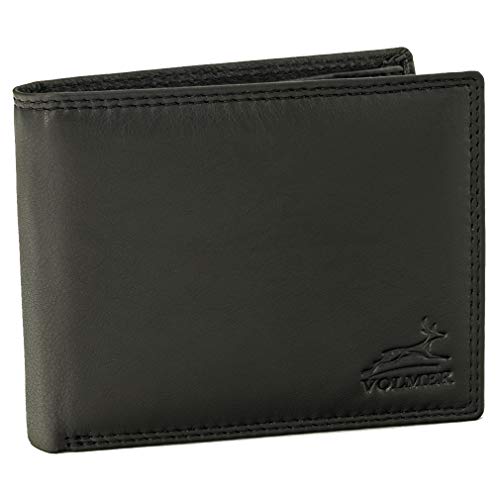 Cartera de piel, Delgado, cómoda y estable, negro, marrón #Easycomfort (negro)