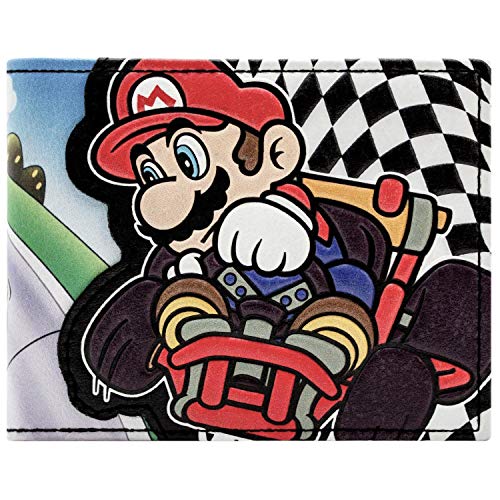 Cartera de Super Mario Kart Racing Bandera a cuadros Negro