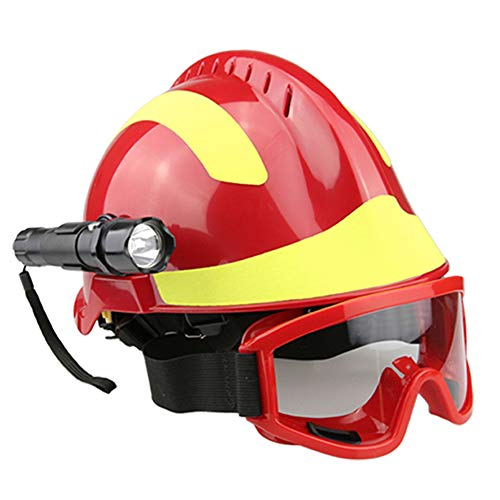 Casco de Rescate al Aire Libre, Kit de protección de Emergencia de Casco de Rescate de terremoto con Gafas y Linterna de deslumbramiento Fyxd