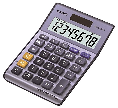 Casio MS-80VERII - Calculadora básica, 30.7 x 103 x 145 mm, color azul