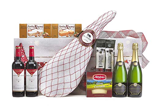 Cesta de Navidad con Jamón 2020 Edic. Especial · Lote Regalo Personal o de Empresa · Incluye Opcionalmente Tarjeta Dedicada y Personalizada · Agradecimiento Navideño. (Lote 37)