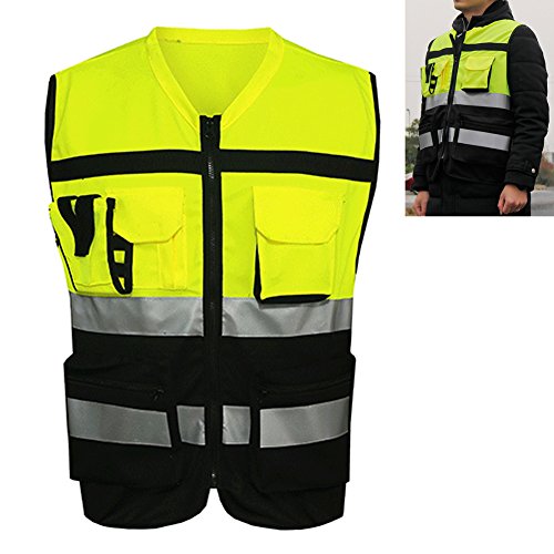 Chaleco reflectante de seguridad, chaleco de seguridad de malla reflectante de visibilidad Ropa de trabajo Gerente ejecutivo Chaleco, chaleco reflectante para protección de cruce, ropa de ciclismo