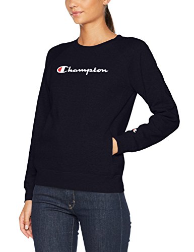 Champion Mujer - Sudadera Classic Logo - Azul, S