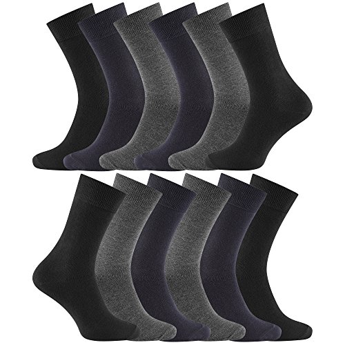 Charles Wilson Lote 12 Pares Calcetines Básicos (9-11, Assorted Dark (0619))