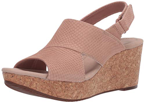 Clarks Annadel Sky Sandalia de cuña para mujer, Rosa (Rubor Interés Nubuck), 35.5 EU