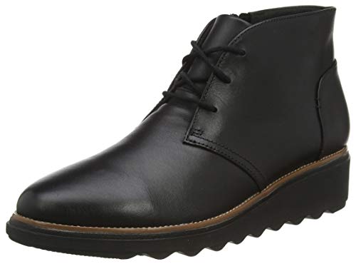 Clarks Sharon Hop, Botas Modelo Chukka Mujer, Negro (Black Leather), 40 EU