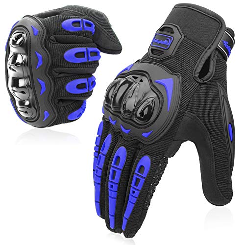 COFIT Guantes de Motos, Guantes de Pantalla Táctil Full Touch para Carreras de Motos, MTB, Escalada, Senderismo y Otros Deportes al Aire Libre - Azul M