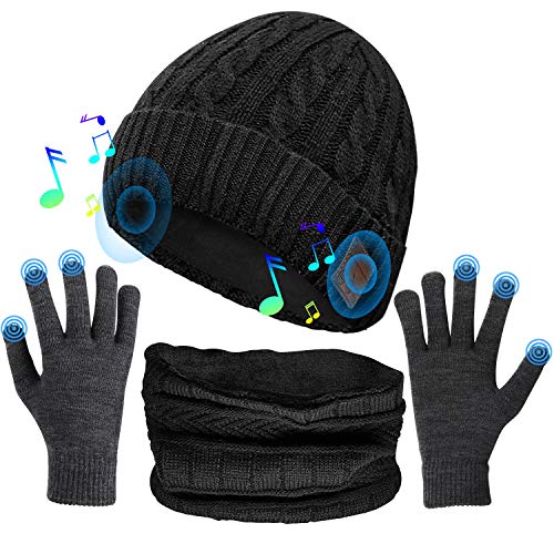 Comfine Gorro de Música, Altavoces Estéreo Incorporados de Gorro Bluetooth, Regalos Tecnológicos únicos para Hombres/Mujeres, Auriculares Gorro para Correr/Escalada/Senderismo, etc