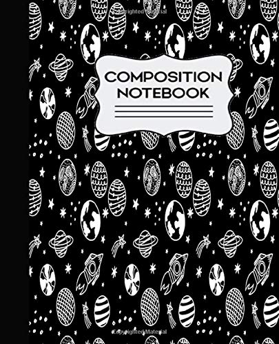 Composition Notebook: Astronaut Outer Space Party Cute Book for Kids, Girls, Boys, School, Students and Teachers Wide Ruled 7.5x9.25 - 110 Pages